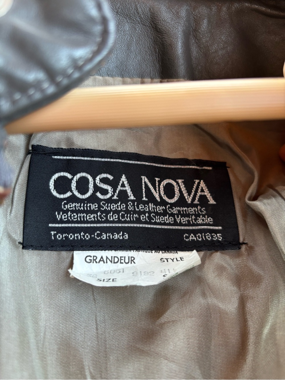 Cosa Nova Men's gray Leather Zip-Front Jacket - Picture 4 of 4